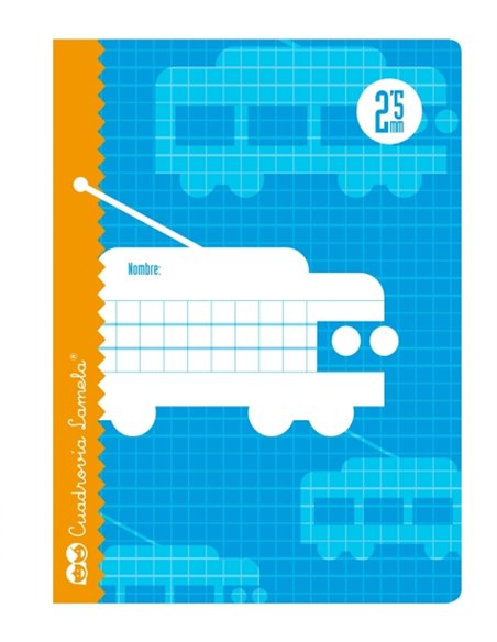 Lamela Carnet Grapada Avec 30 Feuilles de 70g/m2 Avec Margen - Format Cuarto - Pauta Cuadrovia de 2.5mm - Cubierta de Cartoncill