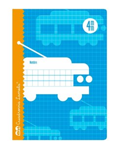 Lamela Carnet Grapada Avec 30 Feuilles de 70g/m2 Avec Margen - Format Cuarto - Pauta Cuadrovia de 4mm - Cubierta de Cartoncillo 