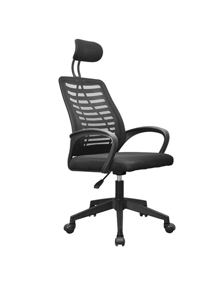Mars Gaming MGC-ERGOB Silla de Bureau Ergonomica - Reposacabezas, Support Lumbar et Reposabrazos Réglable - Malla Respirant - As
