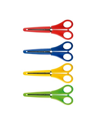 Milan Ciseaux Avec Housse - Règle Integrada de 5cm - Pointe Redondeada - Acier Inoxydable de 14.7cm - Couleurs assorties
