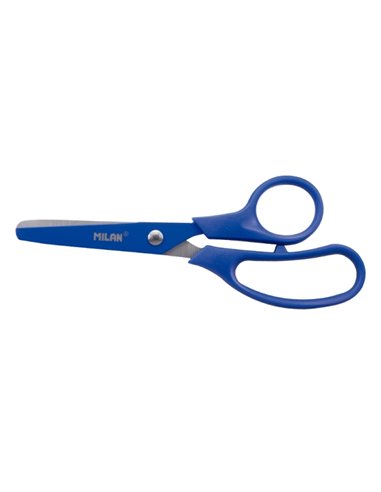 Milan Basic Colours Ciseaux de 13.4cm - Mango Ergonomique - Pointe Redondeada - Feuille de Acier Inoxydable - Couleur Bleu