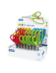 Milan Return Présentoir Avec 18 Ciseaux Return - Mango Ergonomique - Pointe Redondeada - Acier Inoxydable de 14.4cm - Couleurs a