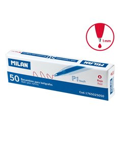 Milan P1 Touch Pack de 50 Recambios - Pointe de 1mm - Couleur Rouge