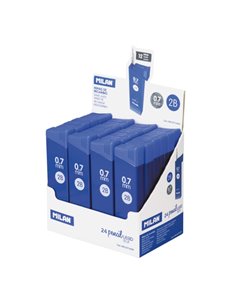 Milan Présentoir Avec 24 Cajas de 12 Minas 0.7mm - Dureza 2B - Couleur Noir