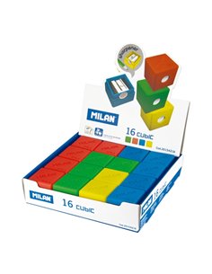 Milan Cubic Présentoir Avec 16 Sacapuntas - Couleurs assorties