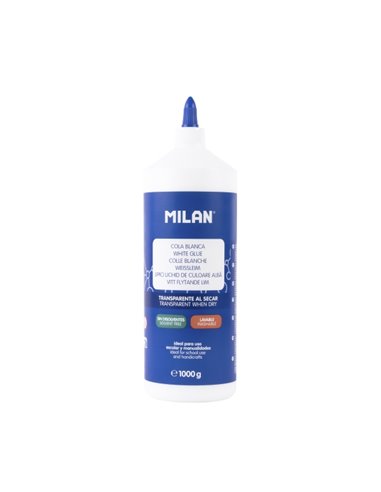 Milan Cola Blanca Liquida 1kg - Botella Avec Dosificador - Multisuperficies - Couleur Blanc