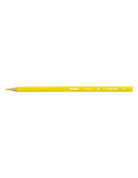 Milan Unicolor Lapices de Couleur Jaune - Triangular - Couleur Jaune
