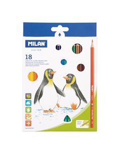 Milan Pack de 18 Lapices de Couleurs - Triangulares - Couleurs assorties