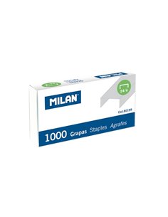 Milan Pack de 1000 Agrafes - Format 24/6 - Couleur Argent