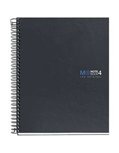 Miquel Rius Notebook4 Cahier de Spirale Format A5 - 160 Feuilles Lisas Microperforadas Avec 2 Taladros - Cubiertas de Carton Ext