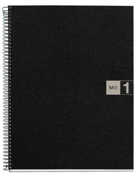 Miquel Rius Notebook1 Cahier de Spirale Format A4 - 80 Feuilles Microperforadas Avec 4 Taladros - Cuadricula 5x5 - Banda de les 