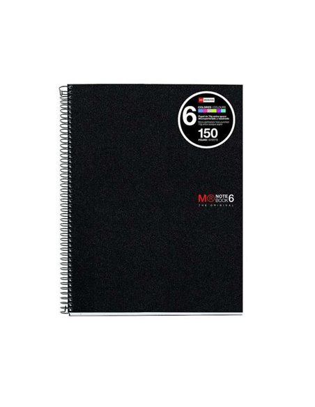 Miquel Rius Notebook6 Cahier de Spirale Format A4 - 150 Feuilles de 70gr Microperforadas Avec 2 Taladros - Cubiertas de Poliprop