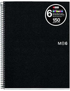 Miquel Rius Notebook6 Cahier de Spirale Format A4 Horizontal 7mm - 150 Feuilles de 70gr Microperforadas Avec 4 Taladros - Cubier