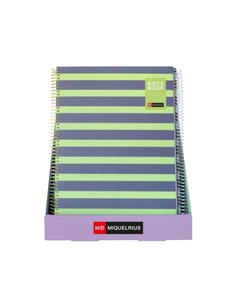 Miquel Rius Between The Lines Présentoir Avec 12 Notebooks1 A4 80 Feuilles Cuadricula 5x5