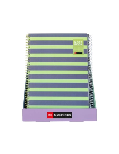 Miquel Rius Between The Lines Présentoir Avec 12 Notebooks1 A4 80 Feuilles Cuadricula 5x5