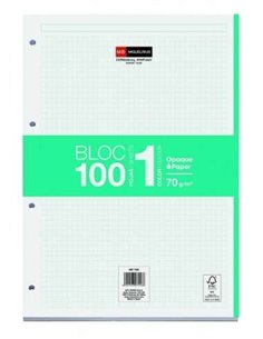 Miquel Rius Bloc1 Bloc Encolado Format A4 - 100 Feuilles de 70gr Avec 4 Taladros - Banda de les Feuilles Turquoise - Base de Car