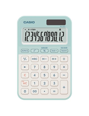 Casio SL-20YC Calculadora de Sobremesa Avec Écran LCD de 12 Digitos - Calculo de Impuestos, Porcentajes, Raiz Cuadrada etc... - 
