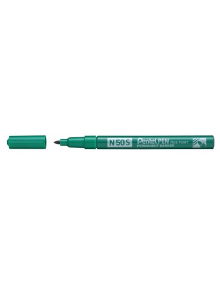 Pentel Pen N50S Feutre Permanent - Pointe Fina 3.18mm - Résistant à Eau et Luz - Couleur Vert
