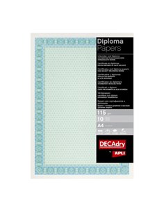 Apli Pack de 25 Feuilles de Papier Certificado - Design Helico en le Marco - 115gr - Compatible Avec Impresoras et Escritura Man