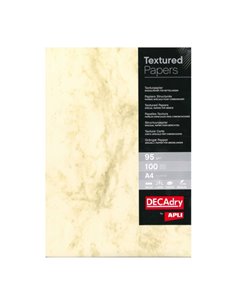 Apli Pack de 100 Feuilles de Papier Textura Marmol - Idéal Pour Impresiones Especiales - Compatible Avec Inkjet, Laser et Fotoco