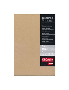 Apli Pack de 100 Feuilles de Papier Verjurado Kraft - Haute qualité - 95gr - Adapté Pour Impresoras et Escritura Manual - Couleu