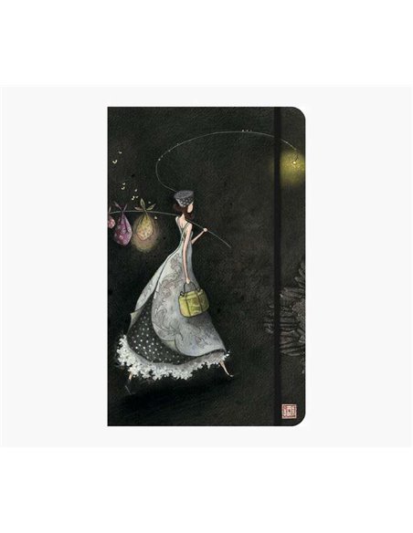 Pictura Gaëlle Boissonnard Cahier de Couverture rigide - 13x21cm - Fermeture Avec Ruban Élastique - Ruban de Raso Pour Marcar La