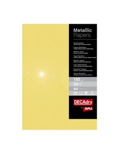 Apli Pack de 50 Feuilles de Papier Métallisé - Idéal Pour Impresiones Especiales - Compatible Avec Impresoras Inkjet, Laser et F