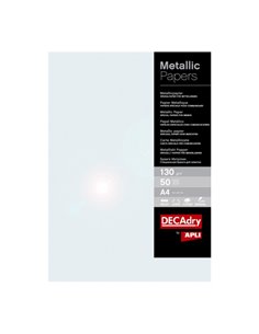 Apli Pack de 50 Feuilles de Papier Métallisé - 130gr - Idéal Pour Invitaciones et Comunicaciones - Compatible Avec Impresoras In
