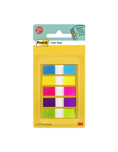 Post-It Index Dispensador Avec 100 Marcadores de Indice Reposicionables - Forma Rectangulaire - Couleurs assorties