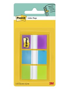 Post-It Index Dispensador Avec 60 Marcadores de Indice Reposicionables - Forma Rectangulaire - Couleurs assorties