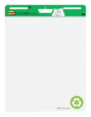 Post-It Super Sticky Pack de 2 Blocs de Reuniones - 30 Feuilles Par Bloc - Forma Rectangulaire - 635x762mm - Couleur Blanc