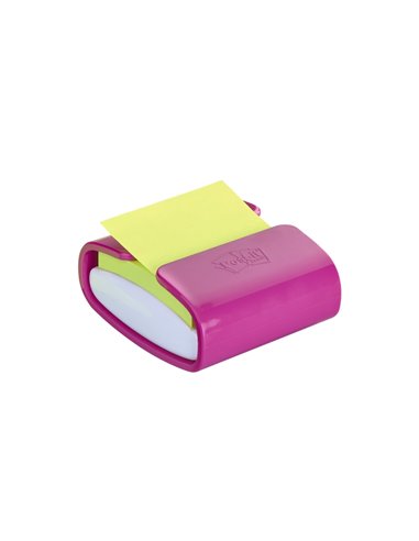 Post-It Super Sticky Dispensador Pro Avec 1 Bloc de 70 Z-Notas Avec Dispensador Adhesivas Reposicionables - Zig-Zag - Couleurs V