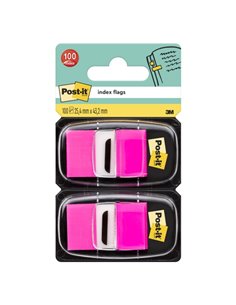 Post-It Index Pack de 2 Dispensadores Avec 50 Marcadores Reposicionables - 25.4x43.2mm - Couleur Rose