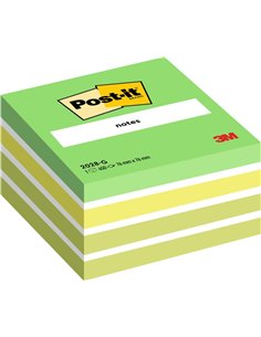 Post-It Cubo de 450 Notas Adhesivas Reposicionables - Forma Cuadrada - 76x76mm - Couleurs assorties
