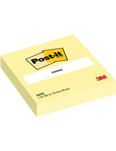 Post-It Bloc de 200 Notas Adhesivas Reposicionables - Forma Cuadrada - 101x101mm - Couleur Jaune Clair