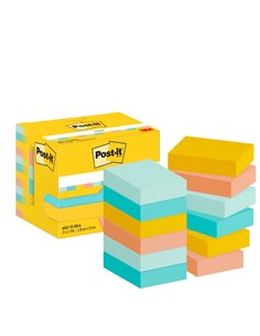 Post-It Pack de 12 Blocs de 100 Notas Adhesivas Reposicionables - Forma Rectangulaire - 38x51mm - Couleurs assorties