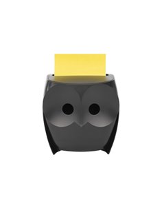 Post-It Super Sticky Dispensador Avec 2 Blocs de 45 Z-Notas - Forma de Buho - Forma - Couleur Noir