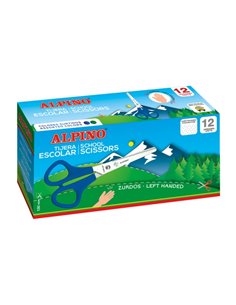 Alpino Tijera Scolaire Pour Zurdos 13cm - Acier Inoxydable - Pointe Roma - Couleurs assorties