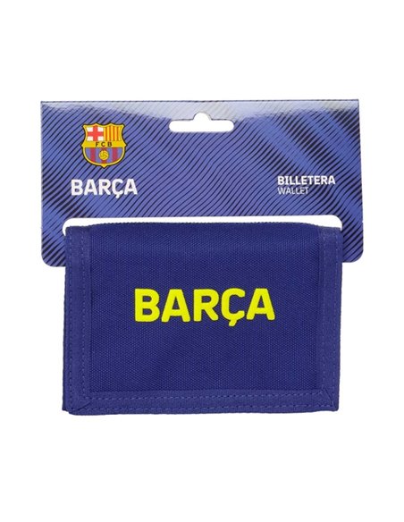 Safta F.C.Barcelona Billetera - 1 Compartimento - Monedero Avec Fermeture éclair - Fermeture de Velcro - 12.5x9.5x1cm - Couleur 