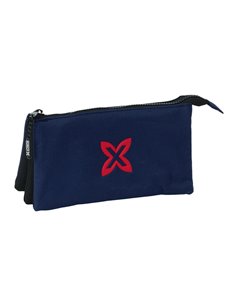 Safta Munich Basicos Étui Trousse - 3 Compartiments - 22x12x3cm - Couleur Bleu Marine