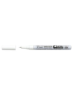 Pilot Super Couleur Feutre Permanent Fino - Pointe de 1mm de Poliacetal - Encre muy Densa et Opaca - Corps Metalico - Couleur Bl