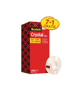 Scotch Pack de 8 Cintas Adhesivas - 19mm x 33m - Promocion 7 + 1 Gratis - Couleur Transparent