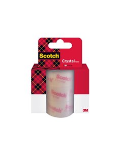 Scotch Crystal Pack de 3 Cintas Adhesivas - Recambio - 19mm x 25m - Couleur Transparent