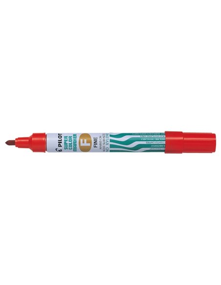 Pilot Super Couleur Feutre Permanent Multisuperficie - Pointe Fina de Fibre Conica - Encre Base Alcohol Sans de Xileno - Corps M