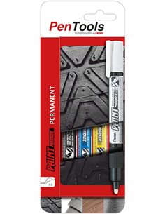 Pentel PenTools Pack de 4 Feutres Permanentes Paint Marker - Pointe Conica 4.6mm - Trait 3mm - Imperméable, Résistant à la Luz -