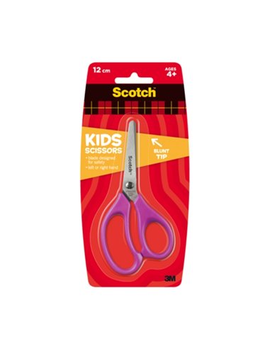 Scotch Ciseaux Infantiles 12cm - Acier Inoxydable - Pointe Redondeada - Toucher Doux - Aptas Pour Diestros et Zurdos - Couleur V