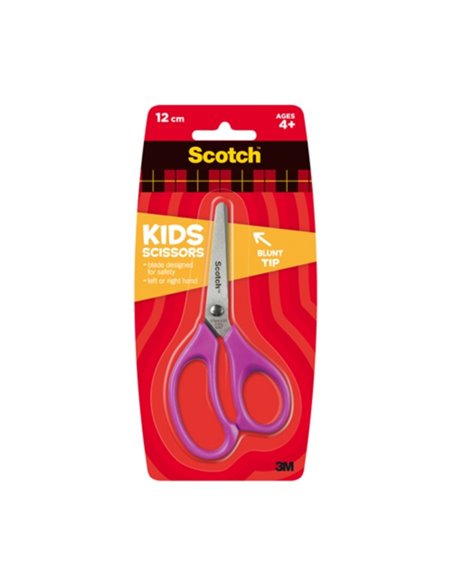 Scotch Ciseaux Infantiles 12cm - Acier Inoxydable - Pointe Redondeada - Toucher Doux - Aptas Pour Diestros et Zurdos - Couleur V