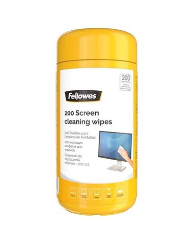 Fellowes Pack de 200 Toallitas de Nettoyage Pour Pantallas
