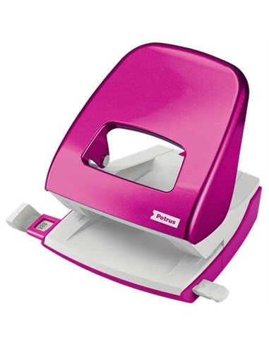 Petrus 62 WOW Perforateur Perforador - Jusqu'à 30 Feuilles - Marcas de Format - Punzones 5.5mm - Couleur Fucsia