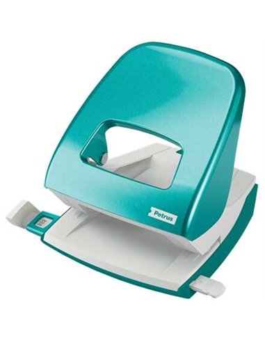 Petrus 62 WOW Perforateur Perforador - Jusqu'à 30 Feuilles - Marcas de Format - Punzones 5.5mm - Couleur Turquoise